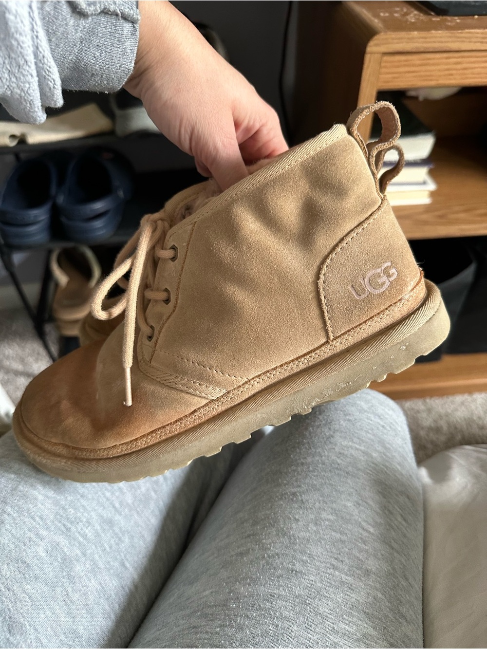 UGG Kids Suede Chestnut Lace-Up Boot